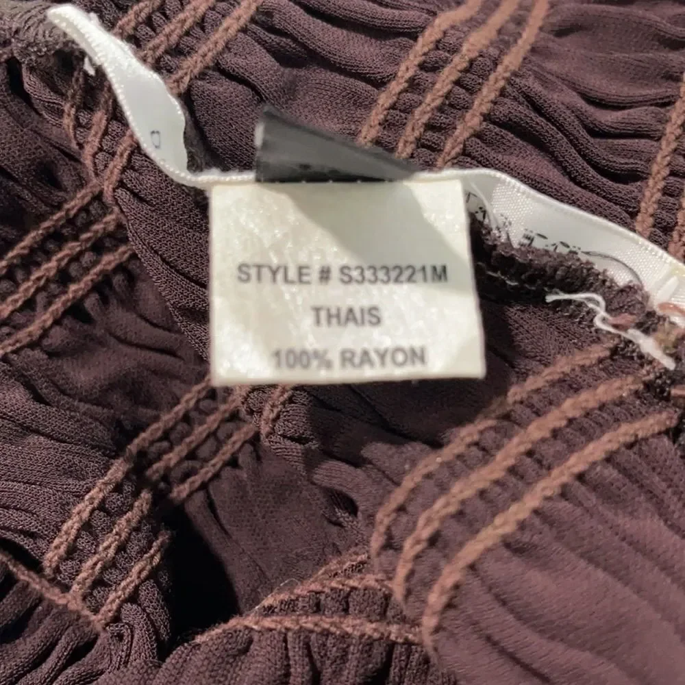 Diane Von Furstenberg Thais Brown Smocked Tube Top Sz 8 F/W 2018 - Picture 11 of 12